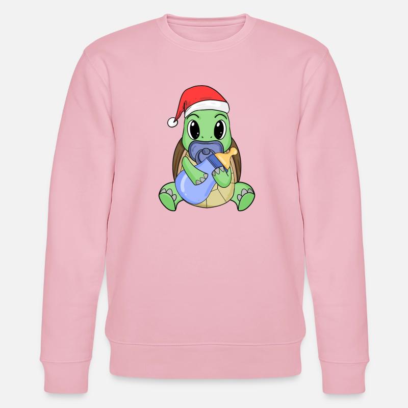 Tortue bébé Noël - Sweat bio CHANGER Stanley/Stella Unisexe - rose pâle