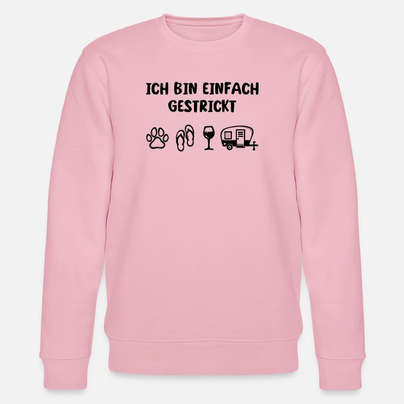Relaxen Wanderer Camping Statement Wohnwagen - Stanley/Stella Unisex Bio-Sweatshirt CHANGER  - Hellrosa