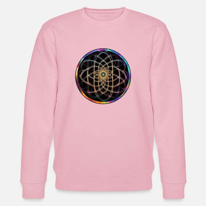 Rainbow Mandala Circle Pattern - Stanley/Stella CHANGER Unisex Organic Sweatshirt - cotton pink