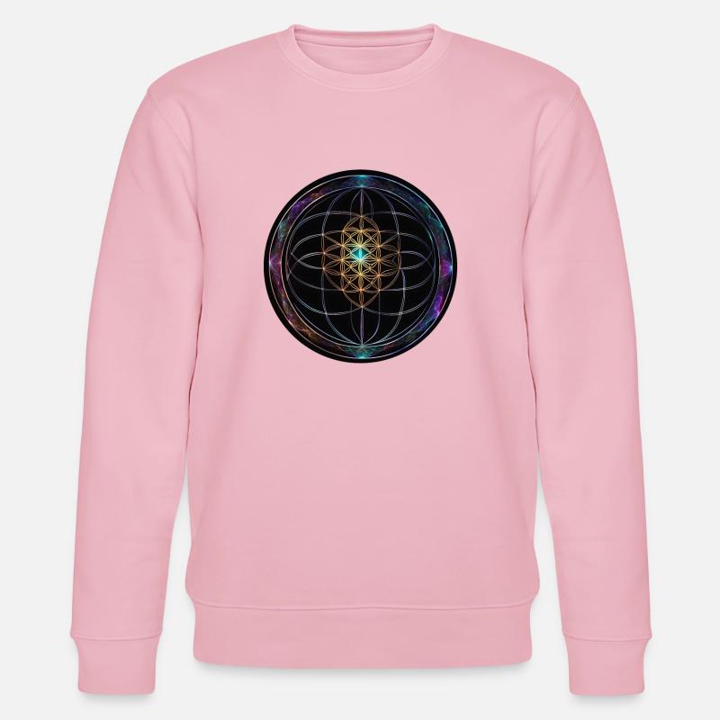 Metatron Scheiben Mandala Glow - Stanley/Stella Unisex Bio-Sweatshirt CHANGER  - Hellrosa