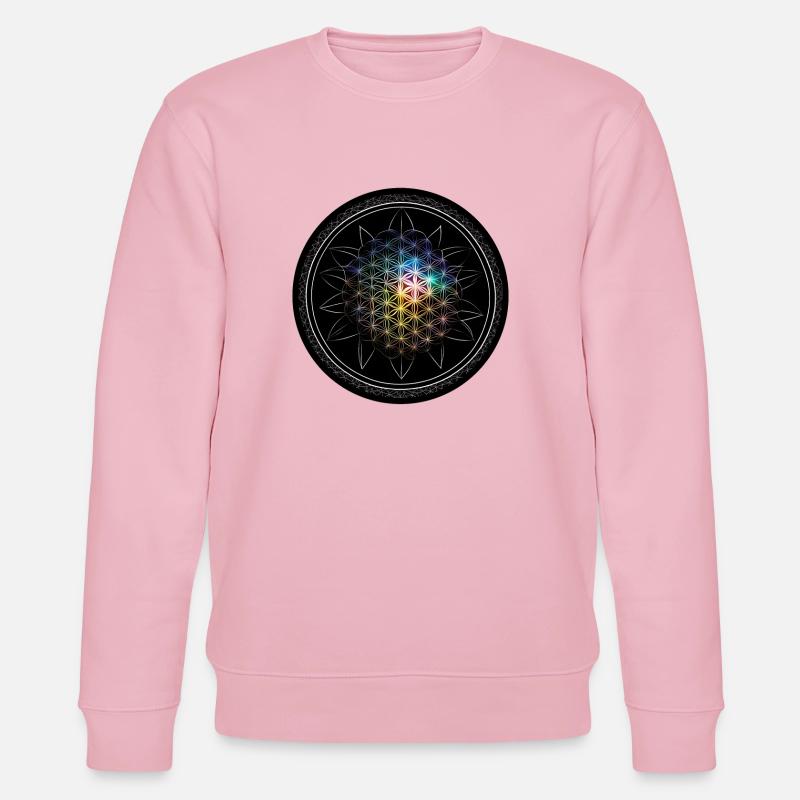 Blume des Lebens Regenbogen - Stanley/Stella Unisex Bio-Sweatshirt CHANGER  - Hellrosa