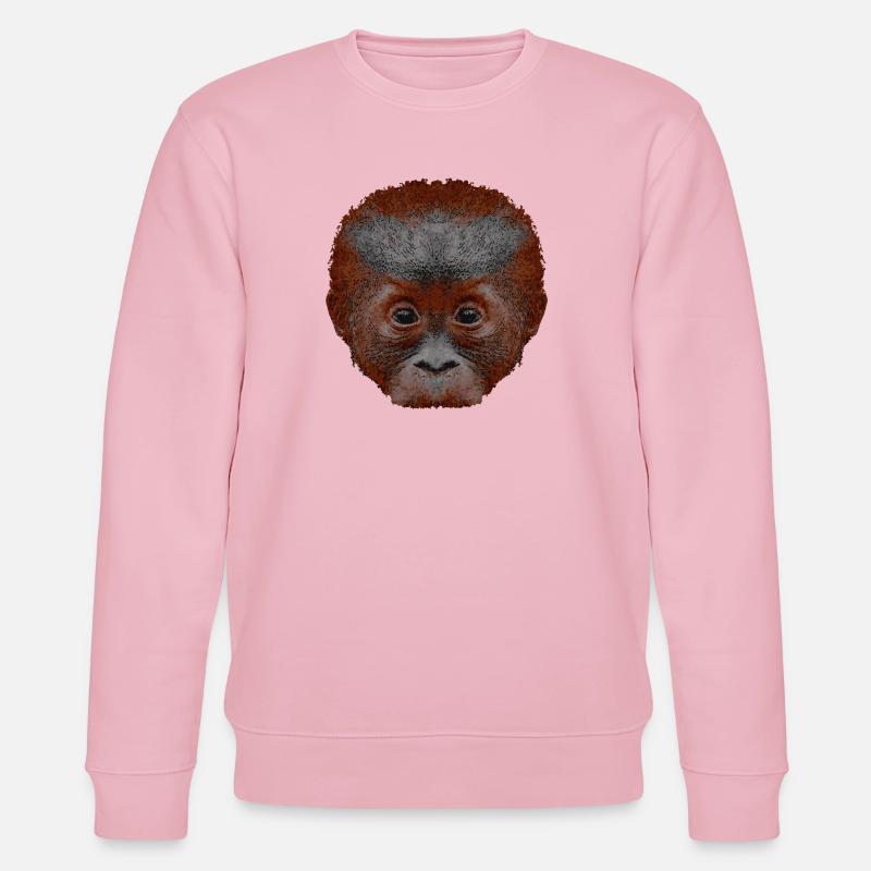 orangutan baby, affengesicht - Stanley/Stella Unisex Bio-Sweatshirt CHANGER  - Hellrosa