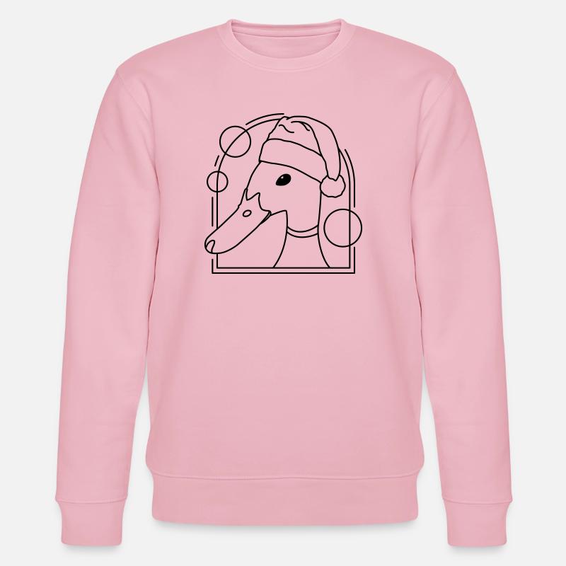 Canard de Noël au design géométrique - Sweat bio CHANGER Stanley/Stella Unisexe - rose pâle