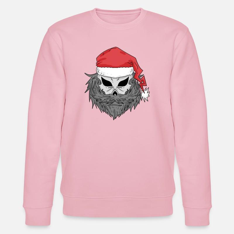 Weihnachtsmann Totenkopf - Stanley/Stella Unisex Bio-Sweatshirt CHANGER  - Hellrosa