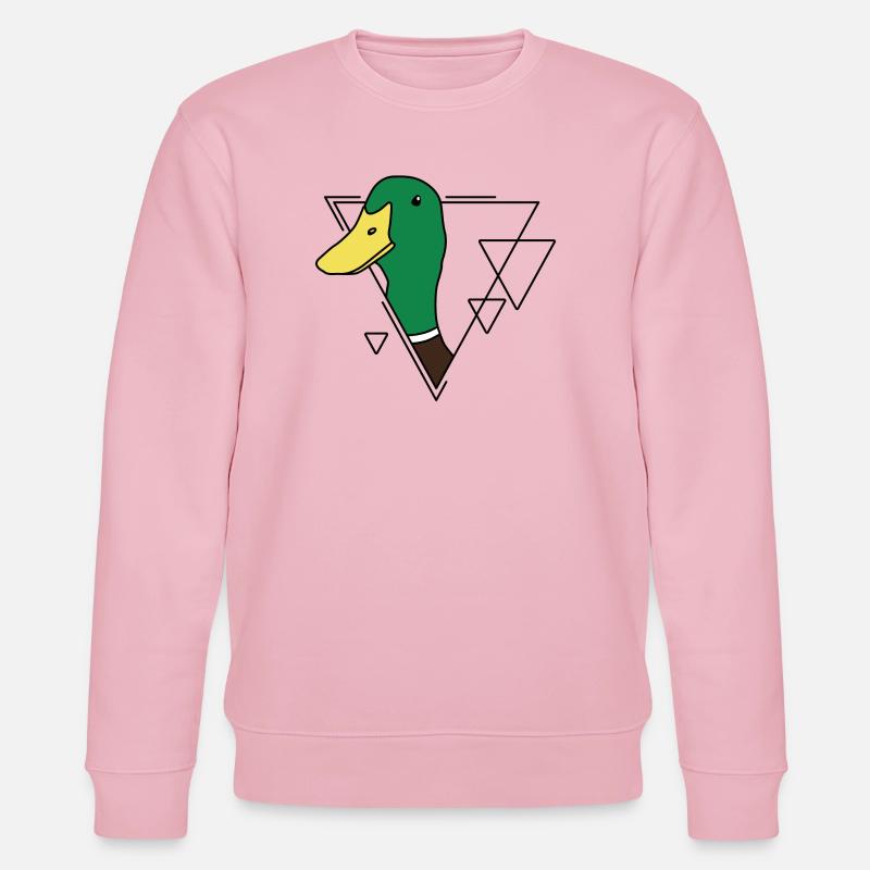 Colored duck in geometric design - Stanley/Stella CHANGER Unisex Organic Sweatshirt - cotton pink