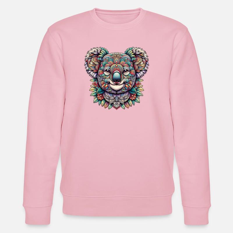 Koala mit Mandalas dekoriert - Stanley/Stella Unisex Bio-Sweatshirt CHANGER  - Hellrosa