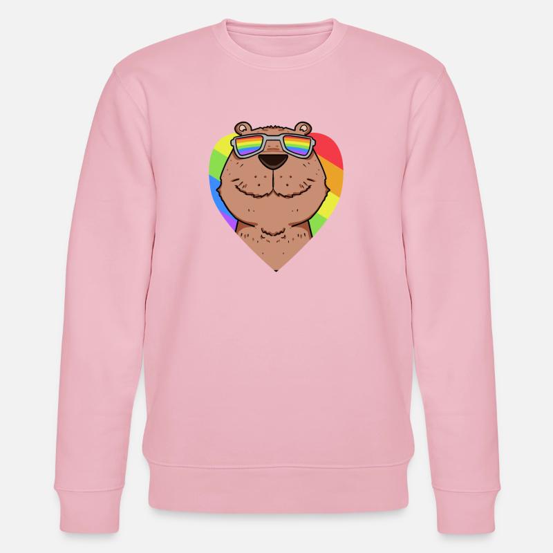 Capybara Capybara Rainbow - Stanley/Stella CHANGER Unisex Organic Sweatshirt - cotton pink