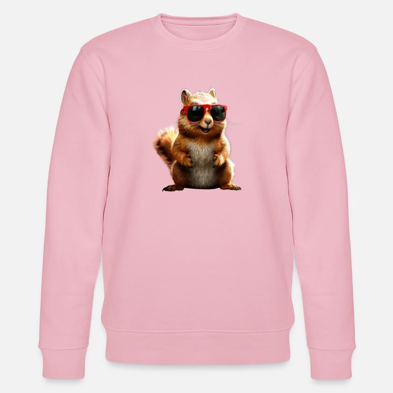 Squirrel Sunglasses I Love Squirrel - Stanley/Stella CHANGER Unisex Organic Sweatshirt - cotton pink