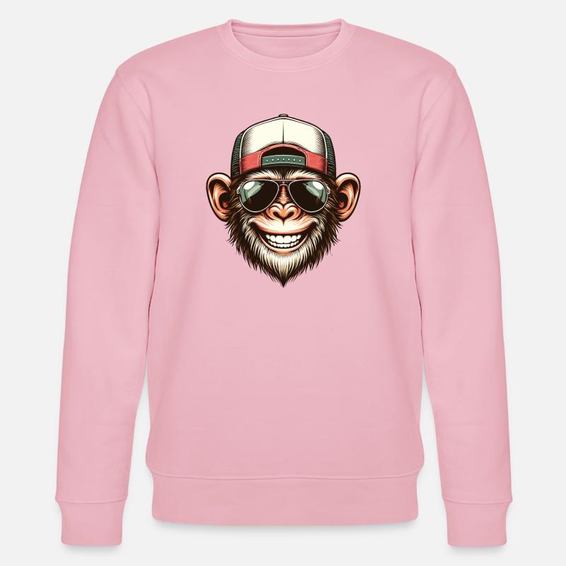 Lustiger Affe - Stanley/Stella Unisex Bio-Sweatshirt CHANGER  - Hellrosa