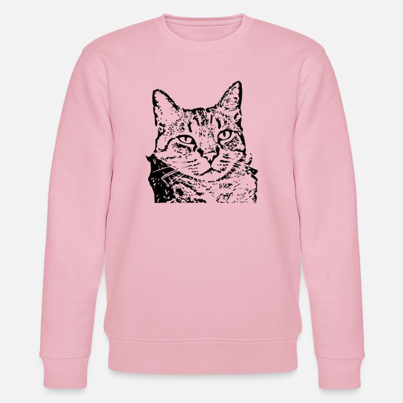 Katze Tigerkatze Katzenshirt Geschenk - Stanley/Stella Unisex Bio-Sweatshirt CHANGER  - Hellrosa