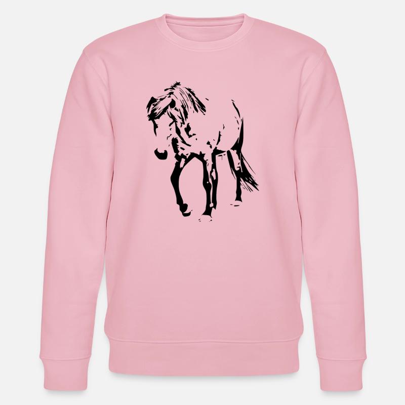 Pferde T-shirt Geschenk Reiter  - Stanley/Stella Unisex Bio-Sweatshirt CHANGER  - Hellrosa