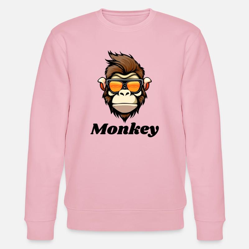 monkey, monkey, primate - Stanley/Stella CHANGER Unisex Organic Sweatshirt - cotton pink