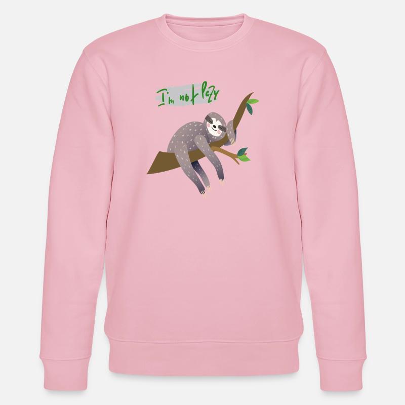 Faultier i'm not lazy - Stanley/Stella Unisex Bio-Sweatshirt CHANGER  - Hellrosa
