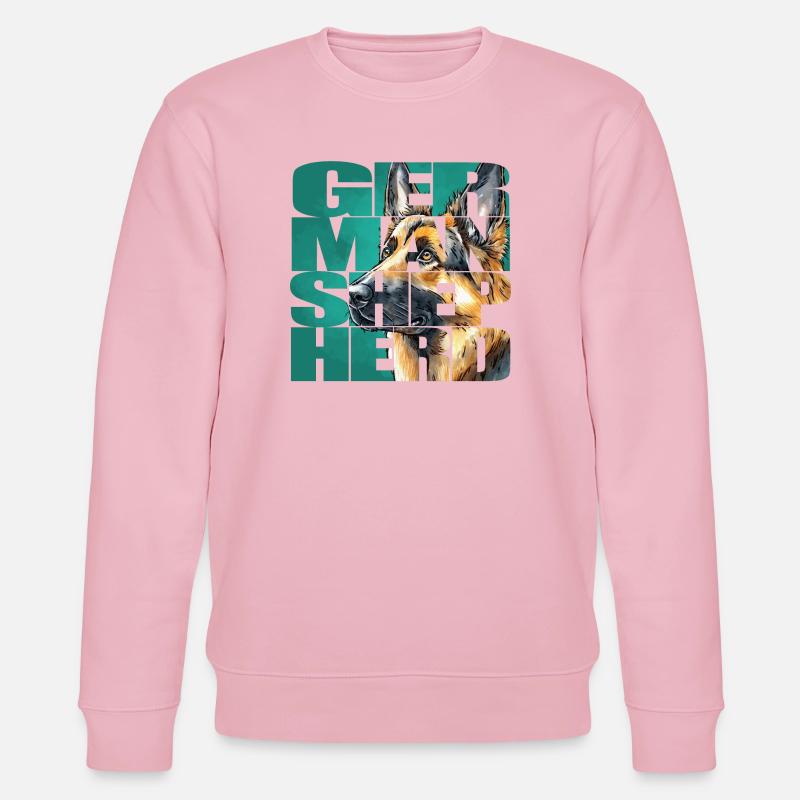 Deutscher Schäferhund Portrait - Stanley/Stella Unisex Bio-Sweatshirt CHANGER  - Hellrosa