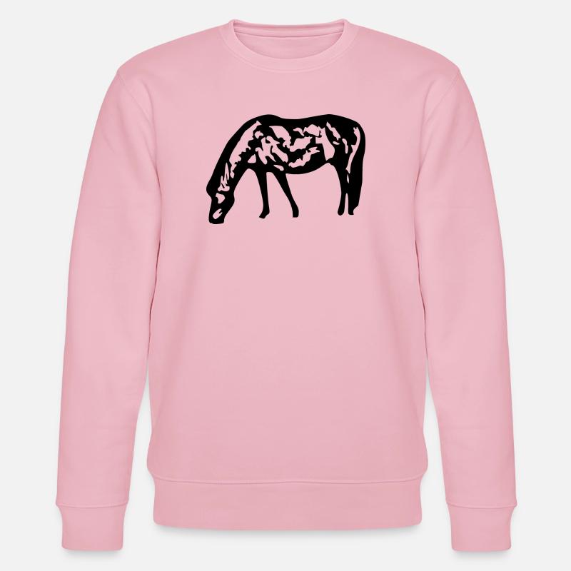Pferde T-shirt Geschenk Reiter - Stanley/Stella Unisex Bio-Sweatshirt CHANGER - Hellrosa