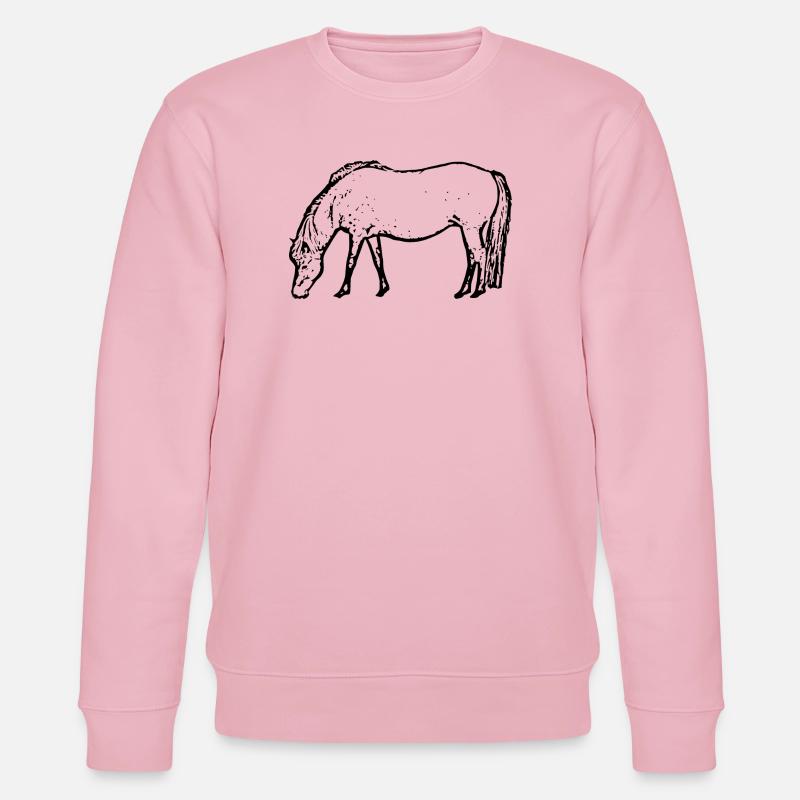 Pferd schwarz - Stanley/Stella Unisex Bio-Sweatshirt CHANGER  - Hellrosa