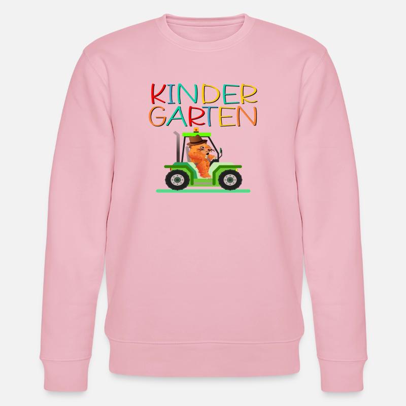 Kindergarten Kind Traktor - Stanley/Stella Unisex Bio-Sweatshirt CHANGER  - Hellrosa
