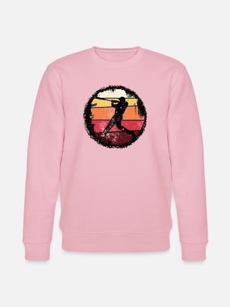 Baseball Sunset Silhouette - Stanley/Stella CHANGER Unisex Organic Sweatshirt - cotton pink