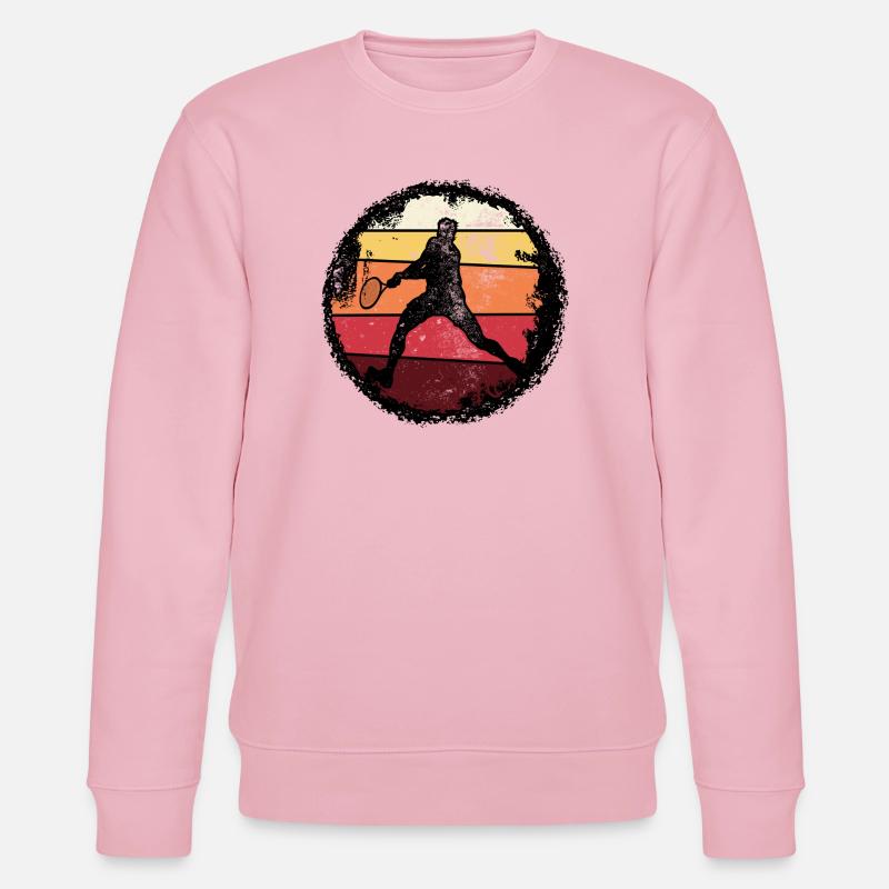 Retro Sunset Tennis Silhouette - Stanley/Stella CHANGER Unisex Organic Sweatshirt - cotton pink