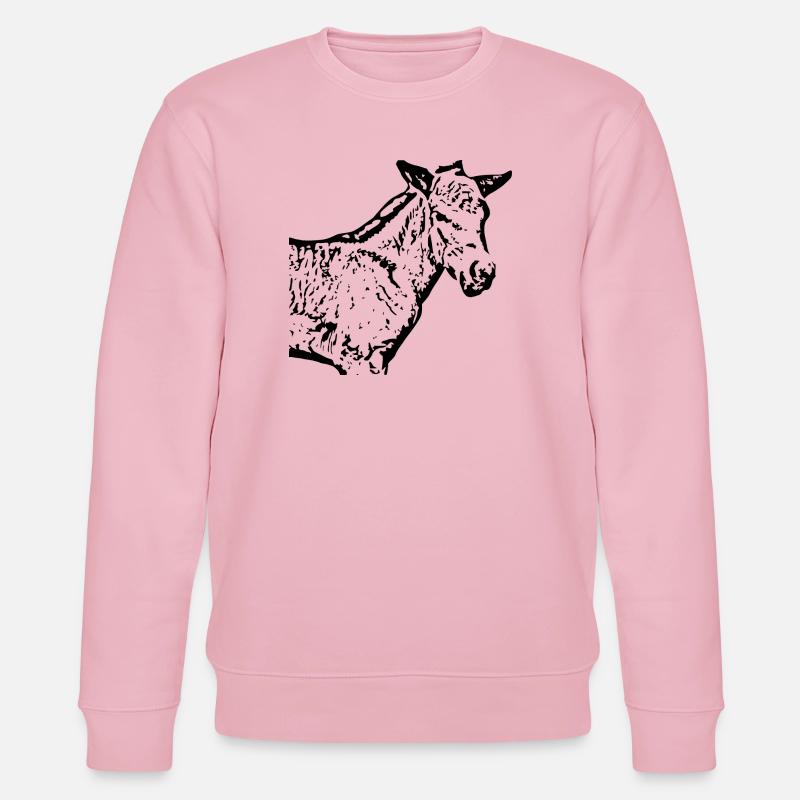Pferde T-shirt Geschenk Reiter  - Stanley/Stella Unisex Bio-Sweatshirt CHANGER  - Hellrosa