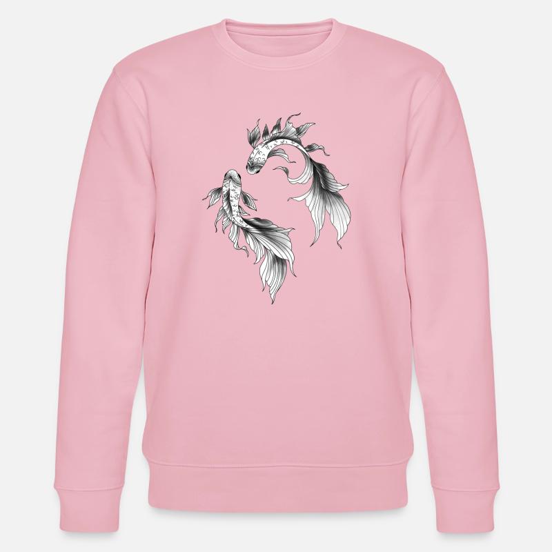 Üppiger Goldfisch Yin Yang - Stanley/Stella Unisex Bio-Sweatshirt CHANGER  - Hellrosa