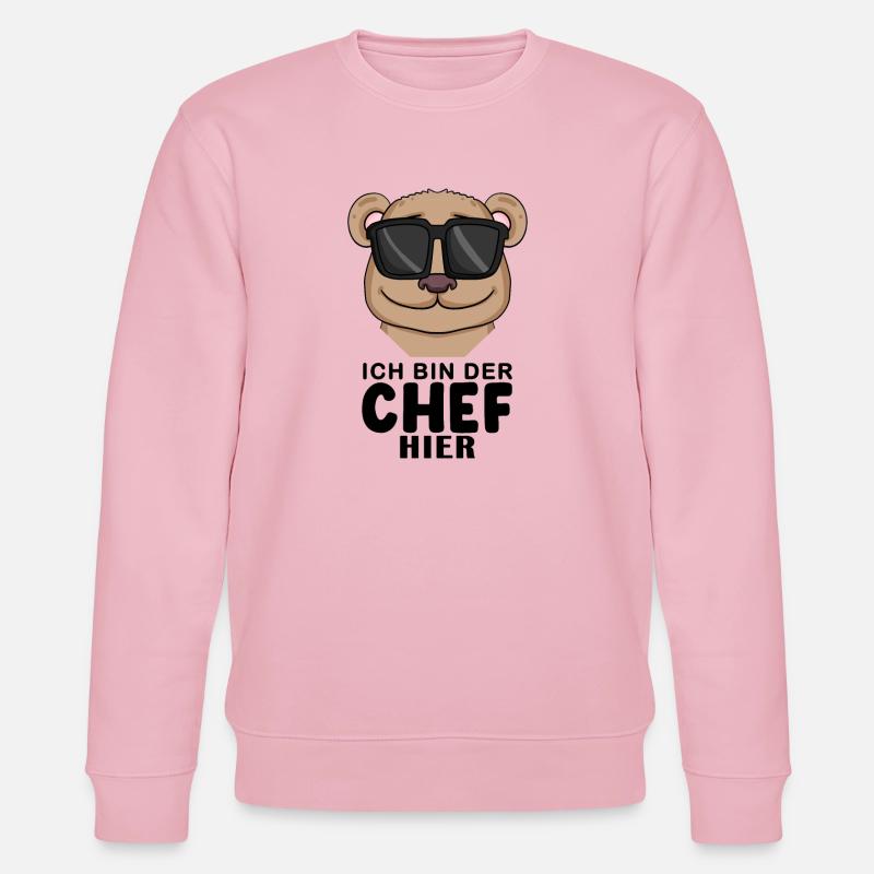Chef Spruch mit Bär Motiv - Stanley/Stella Unisex Bio-Sweatshirt CHANGER - Hellrosa