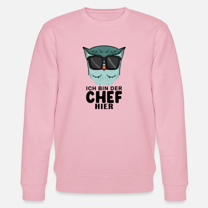 Chef Spruch mit Eule Motiv - Stanley/Stella Unisex Bio-Sweatshirt CHANGER  - Hellrosa