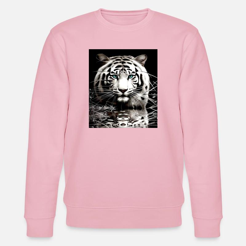 Weißer Tiger - Stanley/Stella Unisex Bio-Sweatshirt CHANGER  - Hellrosa