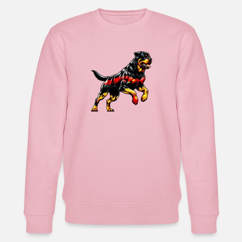 Design de chien Rottweiler Allemagne - Sweat bio CHANGER Stanley/Stella Unisexe - rose pâle