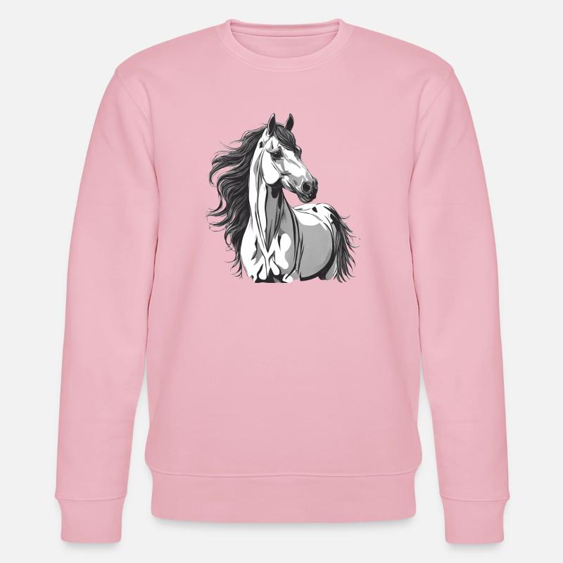 Pferd, Pferdefächer, Reiten - Stanley/Stella Unisex Bio-Sweatshirt CHANGER  - Hellrosa