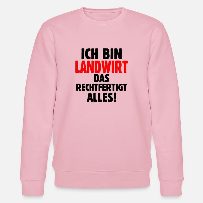 Landwirt Bauer Jungbauer Statement T-Shirt - Stanley/Stella Unisex Bio-Sweatshirt CHANGER  - Hellrosa
