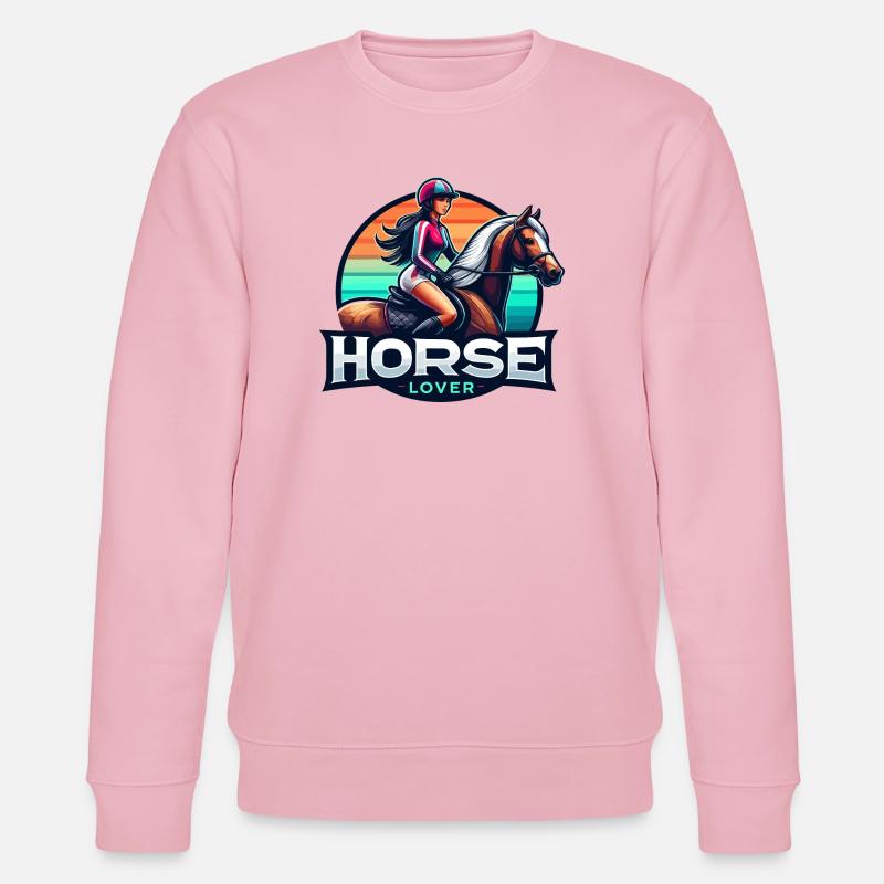 Illustration de cavalier équestre vibrant - Sweat bio CHANGER Stanley/Stella Unisexe - rose pâle