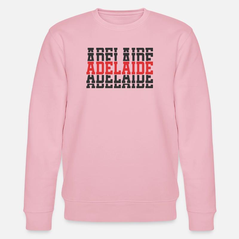 Adelaide gestapelter Text T-Shirt Geschenk - Stanley/Stella Unisex Bio-Sweatshirt CHANGER  - Hellrosa