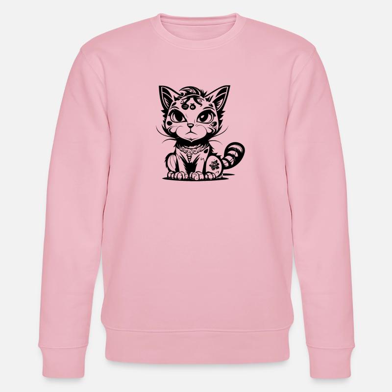 Mignon assis Manga Comic Cat - Sweat bio CHANGER Stanley/Stella Unisexe - rose pâle