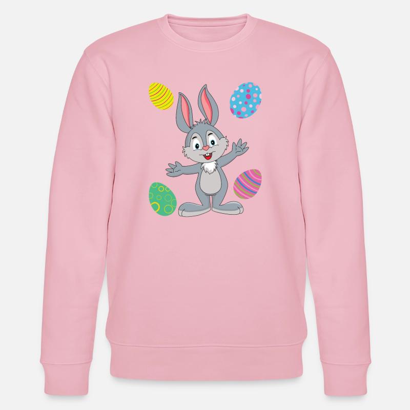 EASTER BUNNY AND EASTER EGGS - Stanley/Stella CHANGER Unisex Organic Sweatshirt - cotton pink