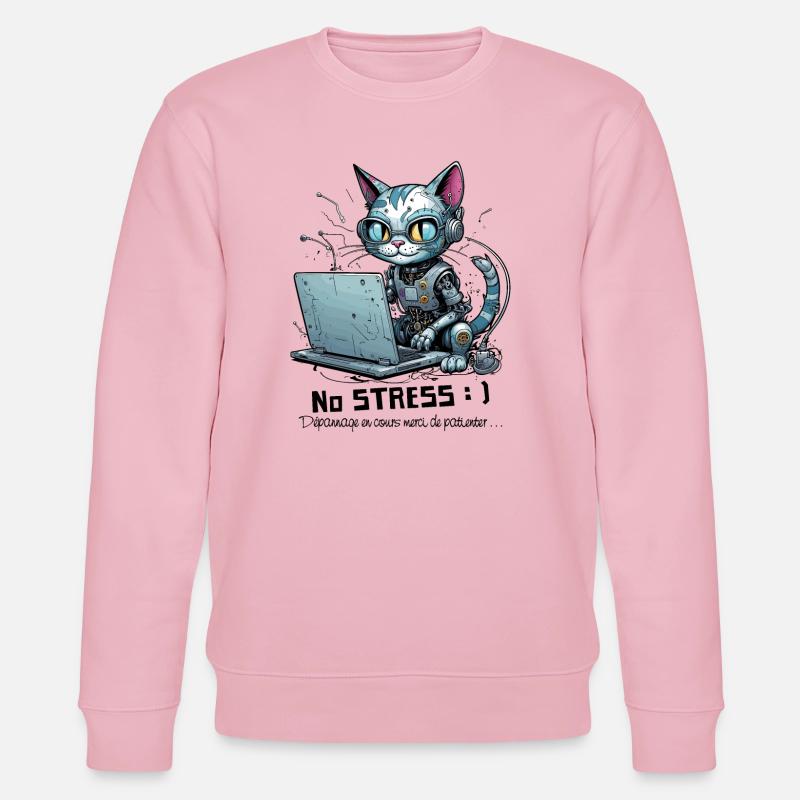 Geeky computer chat, computer humor - Stanley/Stella CHANGER Unisex Organic Sweatshirt - cotton pink