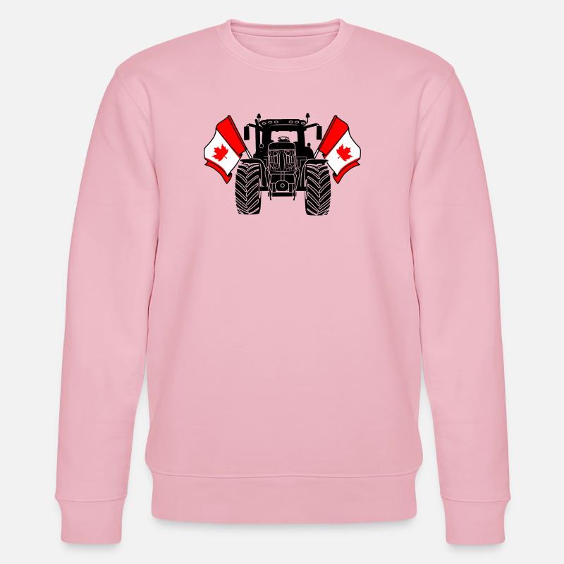 Traktor Zwei Flaggen Kanada - Stanley/Stella Unisex Bio-Sweatshirt CHANGER  - Hellrosa