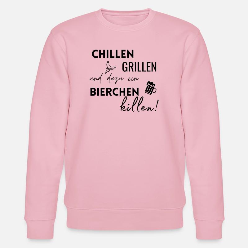 Chillen Grillen Bierchen killen - Stanley/Stella Unisex Bio-Sweatshirt CHANGER  - Hellrosa