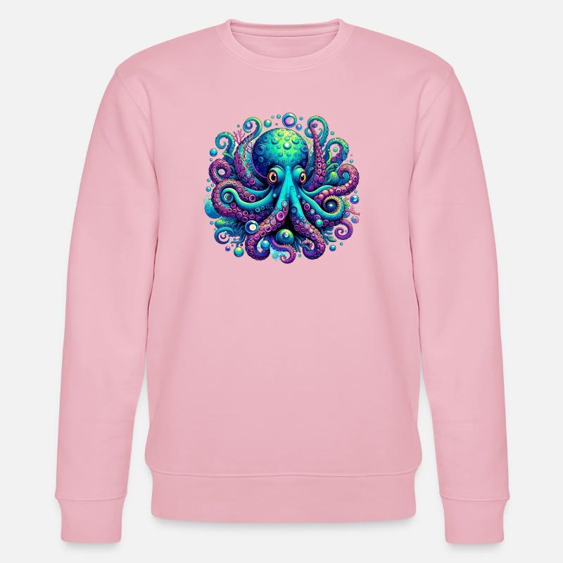 Krake - Stanley/Stella Unisex Bio-Sweatshirt CHANGER  - Hellrosa