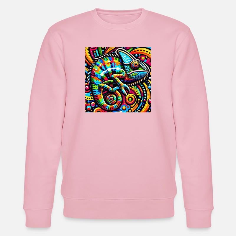 Chamäleon Pop Art - Stanley/Stella Unisex Bio-Sweatshirt CHANGER  - Hellrosa