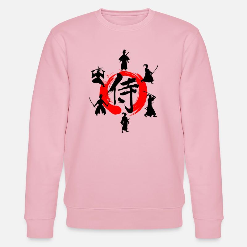 Enso-Zen-Kreis mit Samurai - Stanley/Stella Unisex Bio-Sweatshirt CHANGER  - Hellrosa