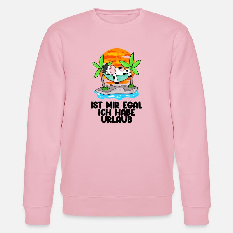 Urlaub Ferien Frei Kuh - Stanley/Stella Unisex Bio-Sweatshirt CHANGER  - Hellrosa