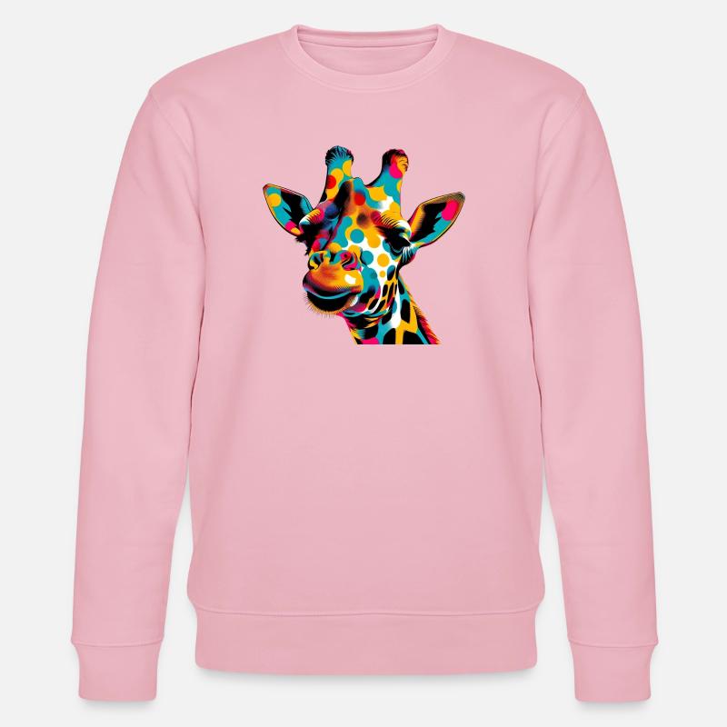 Giraffe Pop Art - Stanley/Stella Unisex Bio-Sweatshirt CHANGER  - Hellrosa