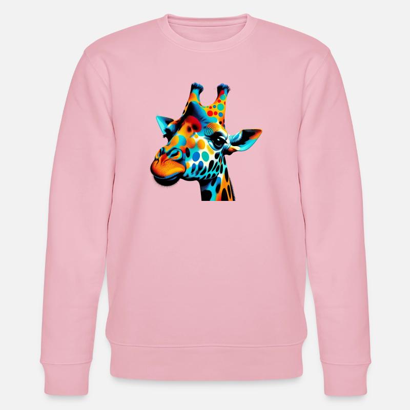 Giraffe Pop Art - Stanley/Stella Unisex Bio-Sweatshirt CHANGER  - Hellrosa