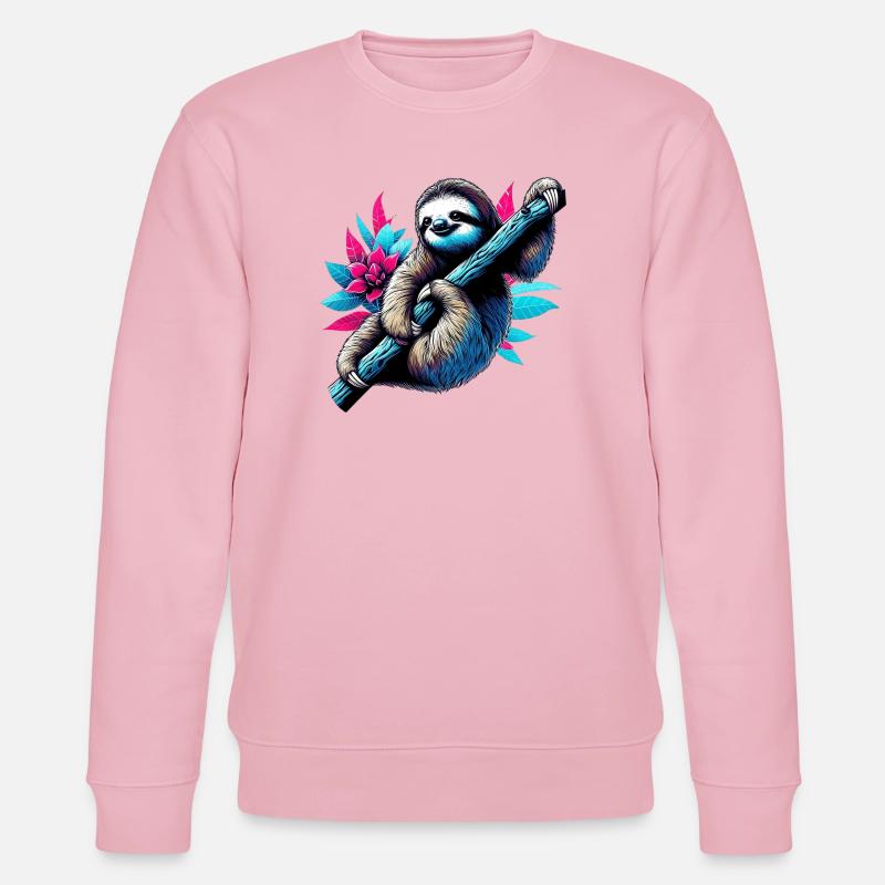 Faultier - Stanley/Stella Unisex Bio-Sweatshirt CHANGER  - Hellrosa