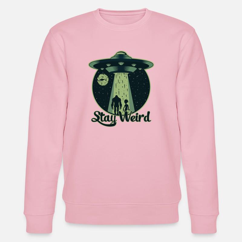 Bleib seltsam - UFO, Alien - Stanley/Stella Unisex Bio-Sweatshirt CHANGER  - Hellrosa