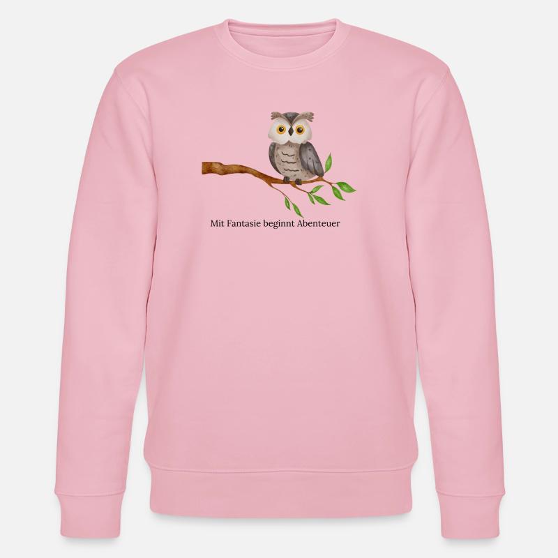 Eulen Motiv - Stanley/Stella Unisex Bio-Sweatshirt CHANGER  - Hellrosa