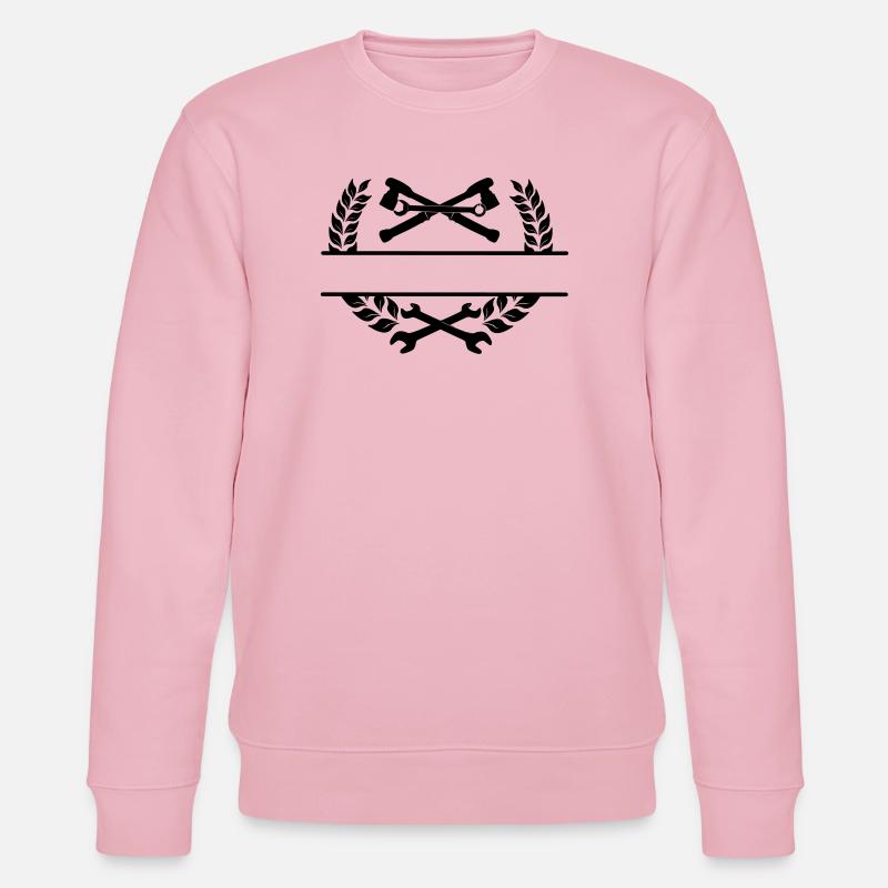 Werkstatt mit Mechaniker-Logo - Stanley/Stella Unisex Bio-Sweatshirt CHANGER  - Hellrosa