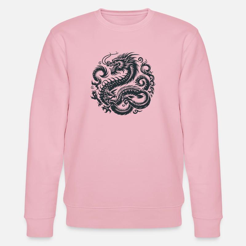 Chinesisches Drachen-Tattoo - Stanley/Stella Unisex Bio-Sweatshirt CHANGER  - Hellrosa