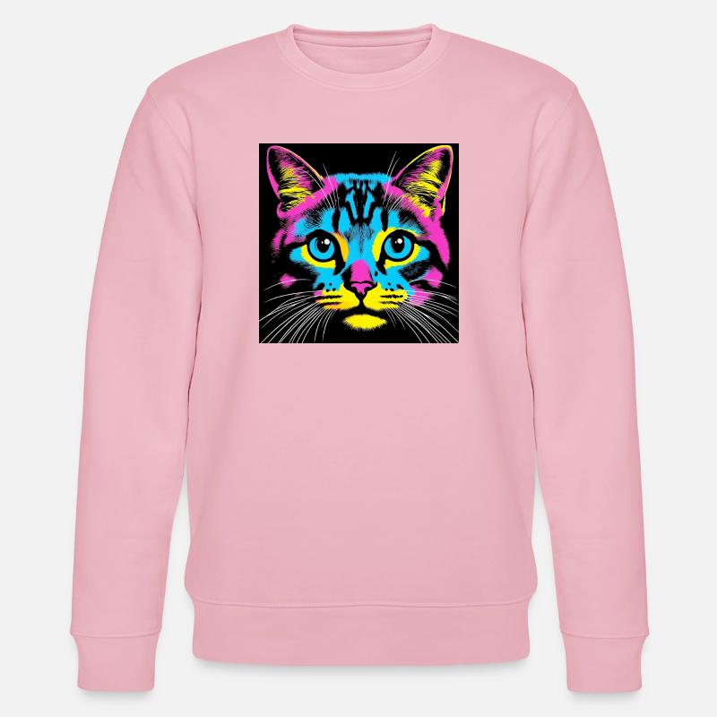 Katze Pop Art - Stanley/Stella Unisex Bio-Sweatshirt CHANGER  - Hellrosa
